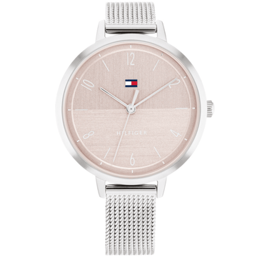 Γυναικείο ρολόι Tommy Hilfiger Florence 1782578 με ασημί ατσάλινο μπρασελέ και ροζ καντράν διαμέτρου 38mm.